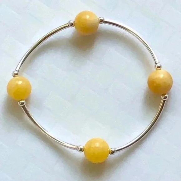Handmade Blessing Bracelet Stretch 925 Sterling Silver Golden Healer Quartz New - Picture 1 of 4